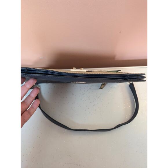 NWT Rowallan of Scotland Addie Shoulder Bag Navy Emerald White Leather Purse - Picture 9 of 12